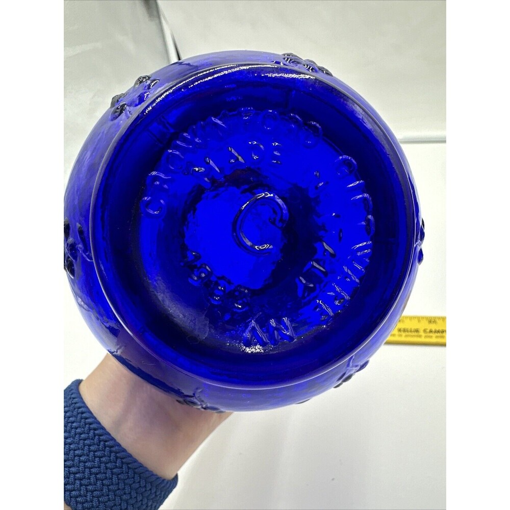 VTG Crownford Giftware Cobalt Blue Glass Decanter & Cup Made in ITALY 1983 - Picture 9 of 13